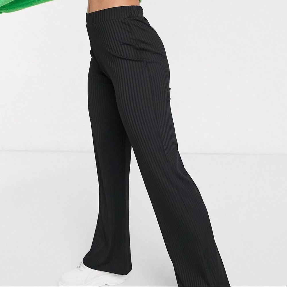 ASOS Collusion Ribbed Flares - Black - US 6